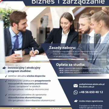 W AKSiM trwa rekrutacja na kierunek „Biznes i zarządzanie”