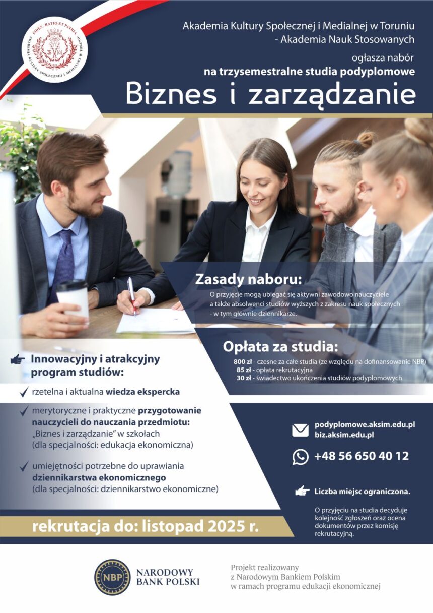 Biznes i zarządzanie – studia podyplomowe w AKSiM